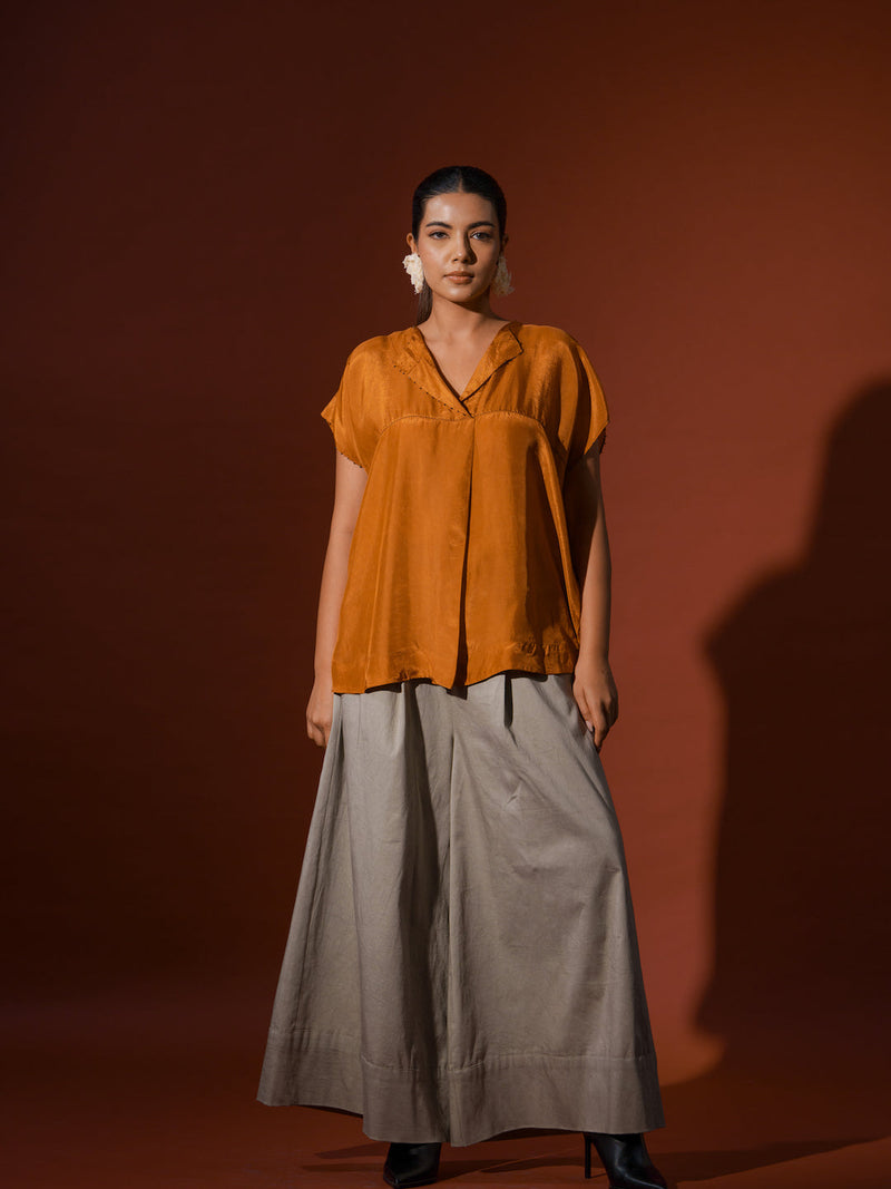 Prosper Pants -Grey cotton lycra pants/trousers by Stoique in grey for women Worldwide