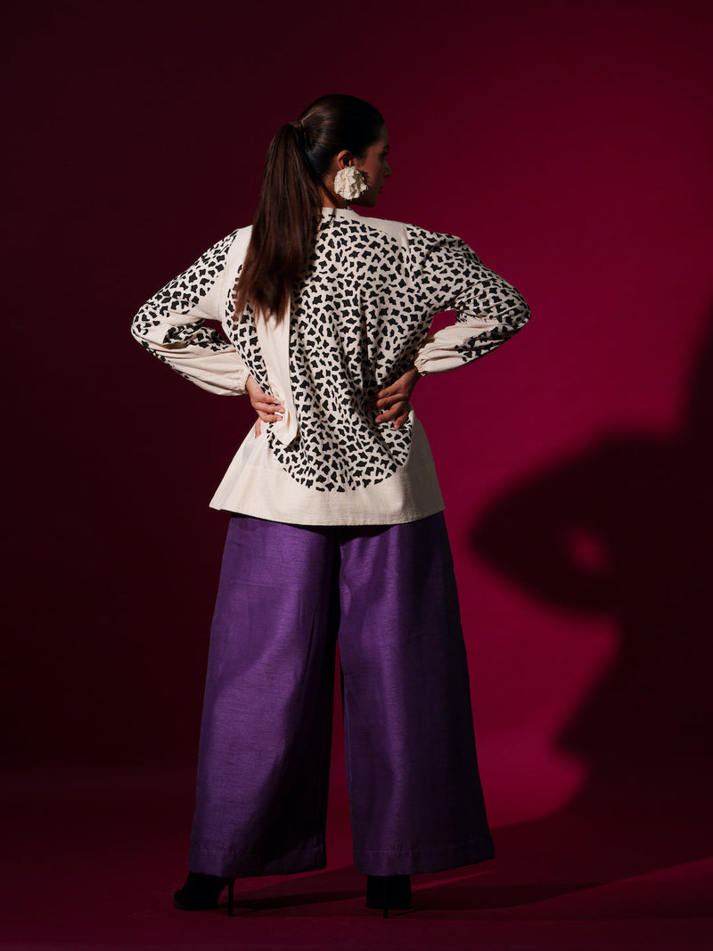 August Top-Natural + Black handwoven cotton tops and shirts by Stoique in natural, black for women Worldwide