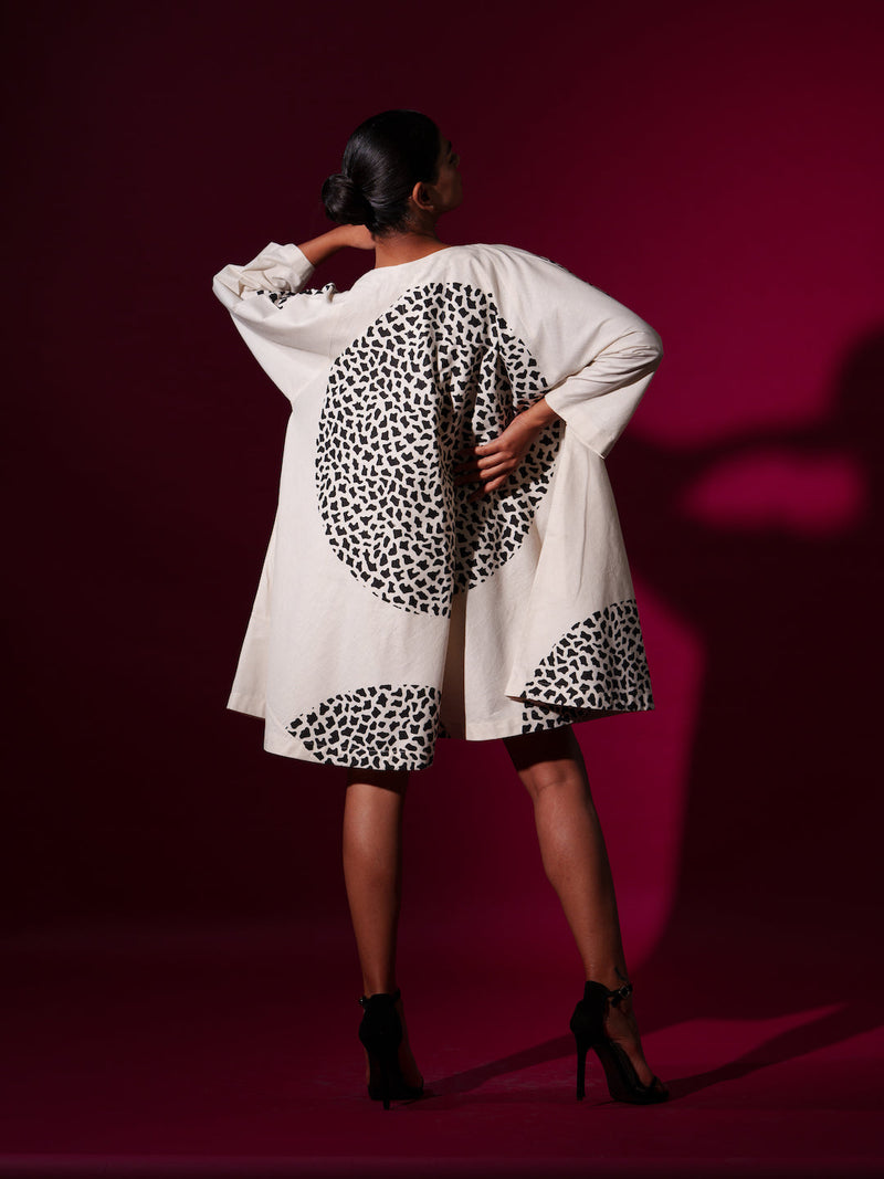Spring Dress-Natural + Black mysore silk dresses by Stoique in natural, black for women Worldwide