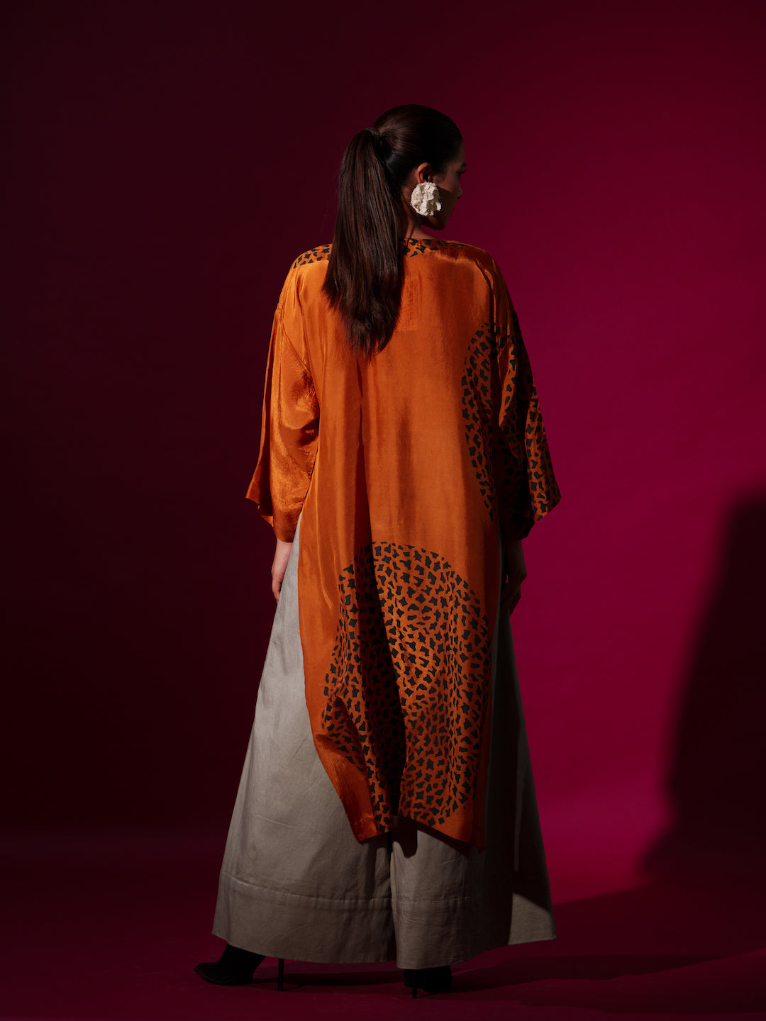 Beau Tunic-Rust orange + Black