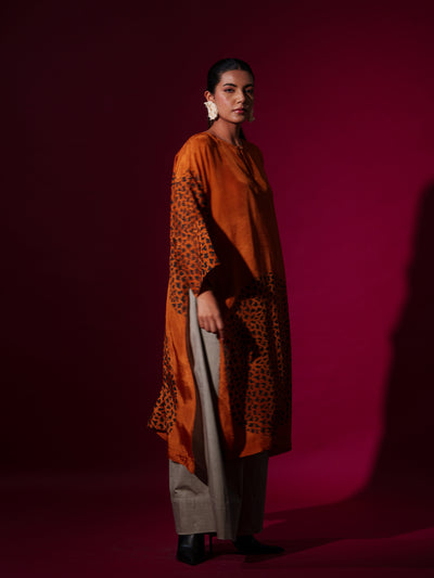 Beau Tunic-Rust orange + Black