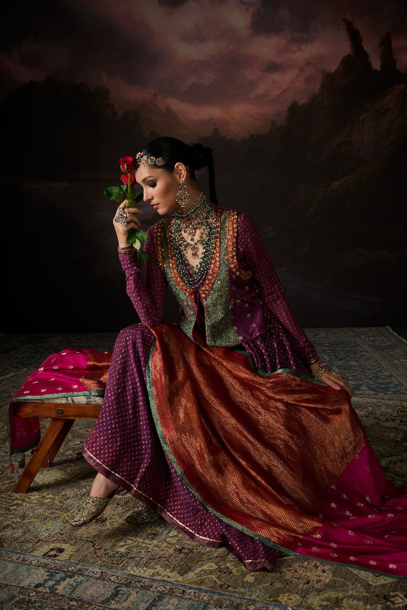 ABEER GILET silk by SWATTI KAPOOR in multi color for women Worldwide