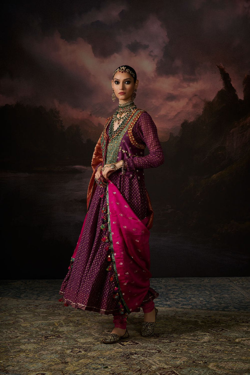 ABEER GILET silk by SWATTI KAPOOR in multi color for women Worldwide
