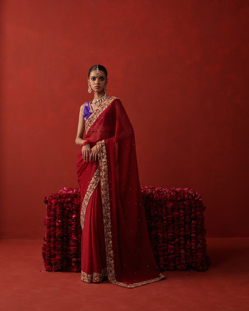 ABEER BLOUSE silk by Rashika Mittal in purple color for women Worldwide
