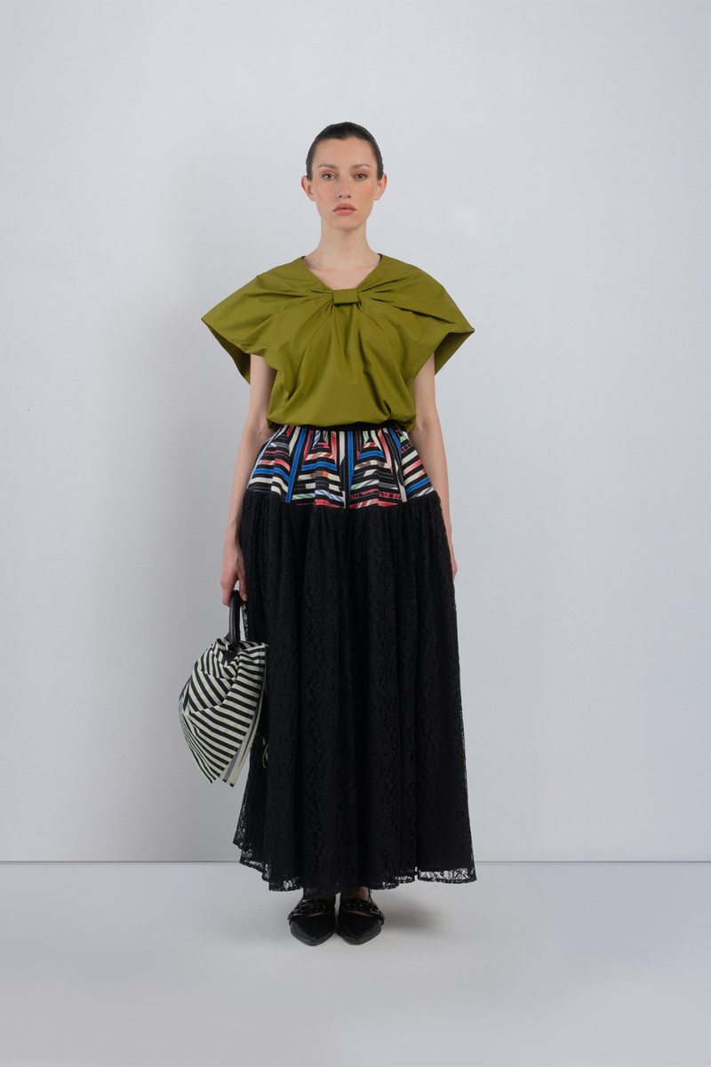 ABRA TOP - Olive top/shirt by Leh Studios in olive for women Worldwide