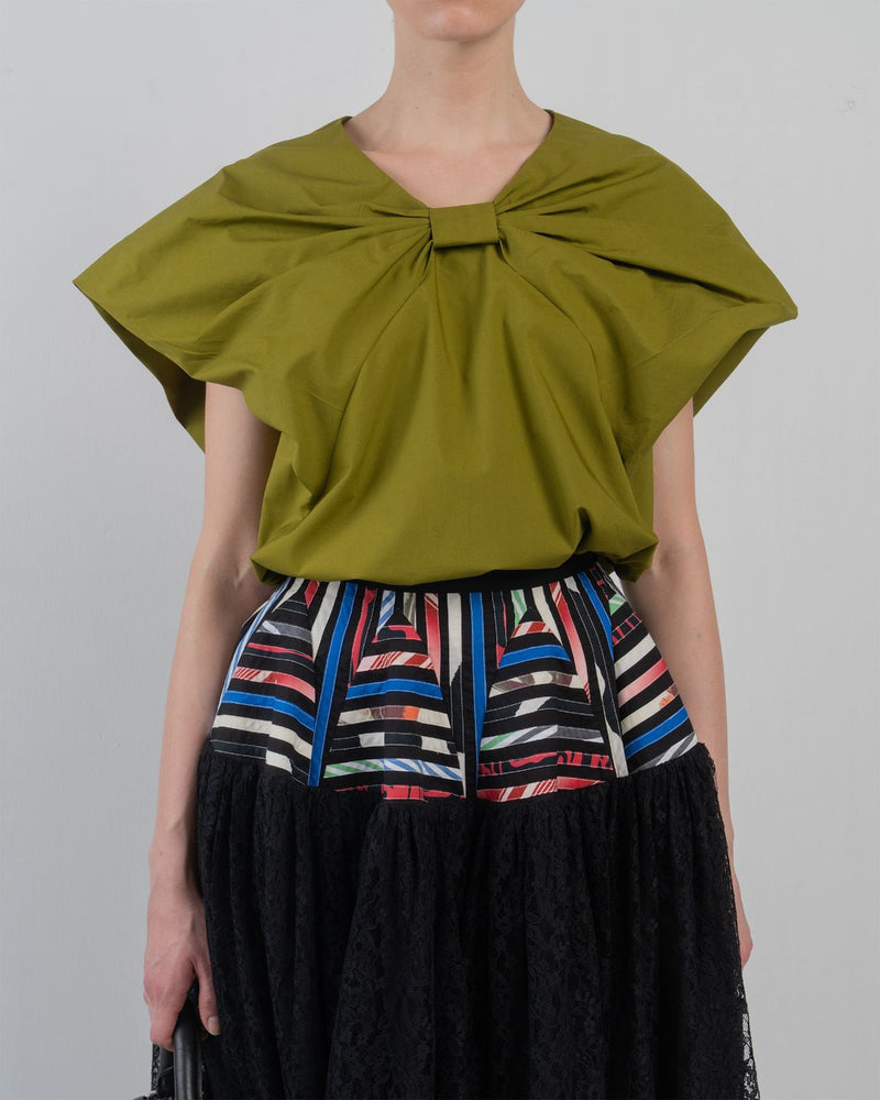 ABRA TOP - Olive top/shirt by Leh Studios in olive for women Worldwide