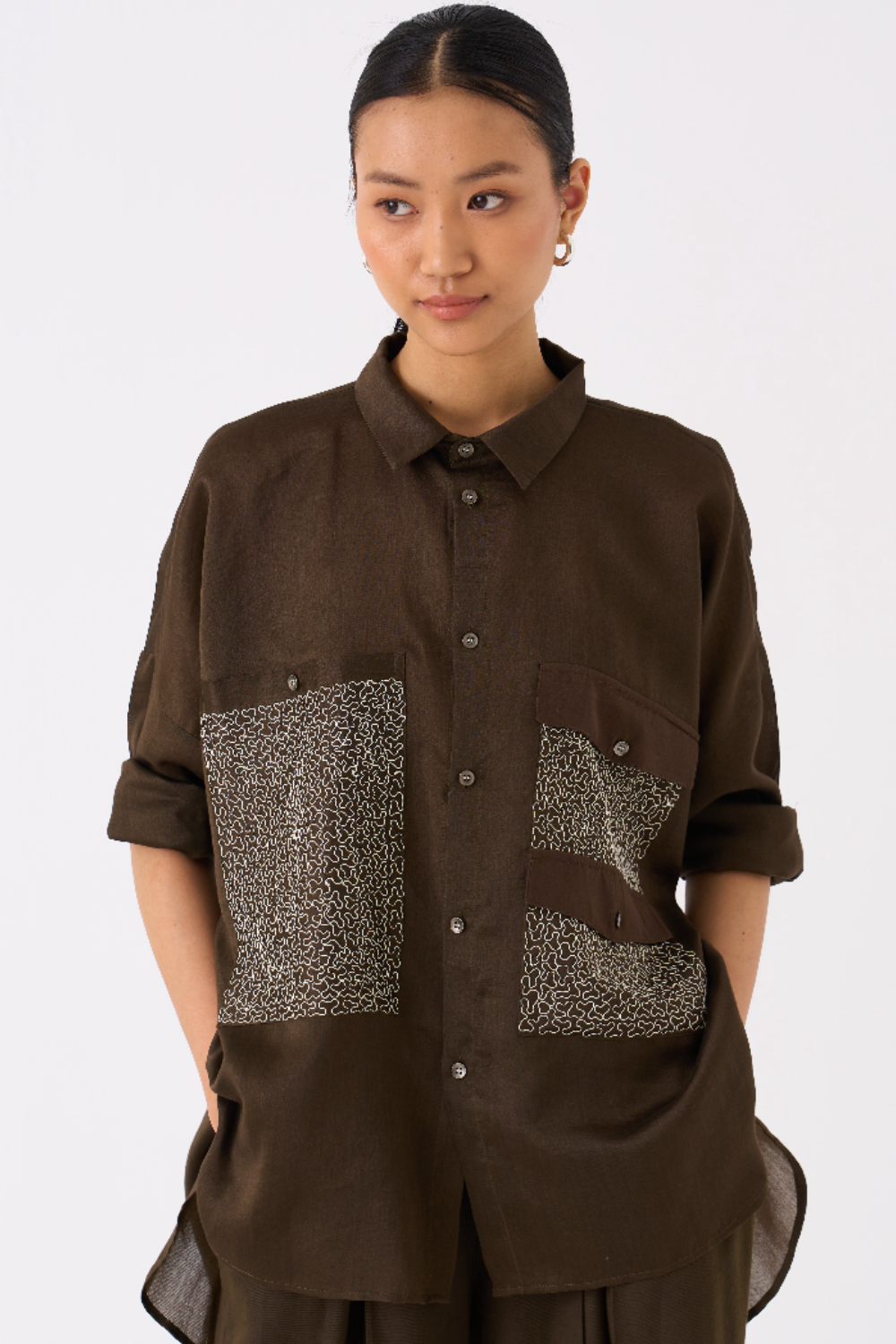 PATCH POCKET SHIRT CO-ORD
(SET OF 2)-DARK OLIVE