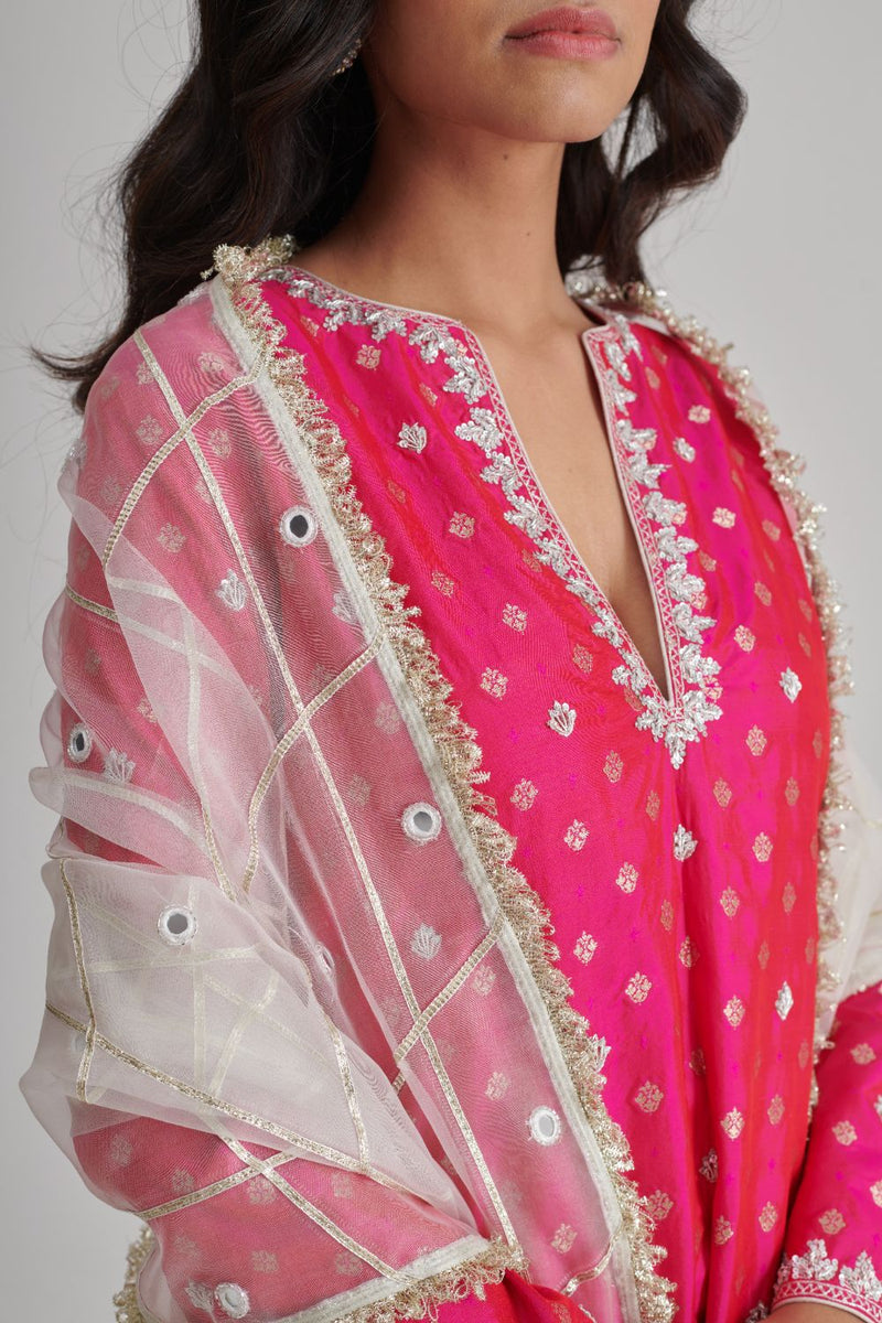 ADHIRA DUPATTA organza by Rashika Mittal in ivory color for women Worldwide