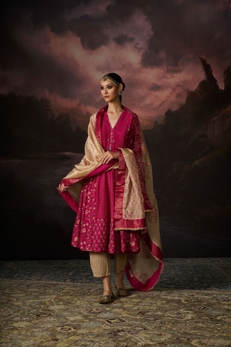 ADNAN DUPATTA chanderi by SWATTI KAPOOR in gold color for women Worldwide