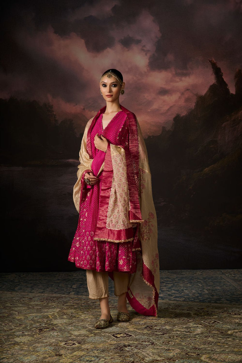 ADNAN DUPATTA chanderi by SWATTI KAPOOR in gold color for women Worldwide