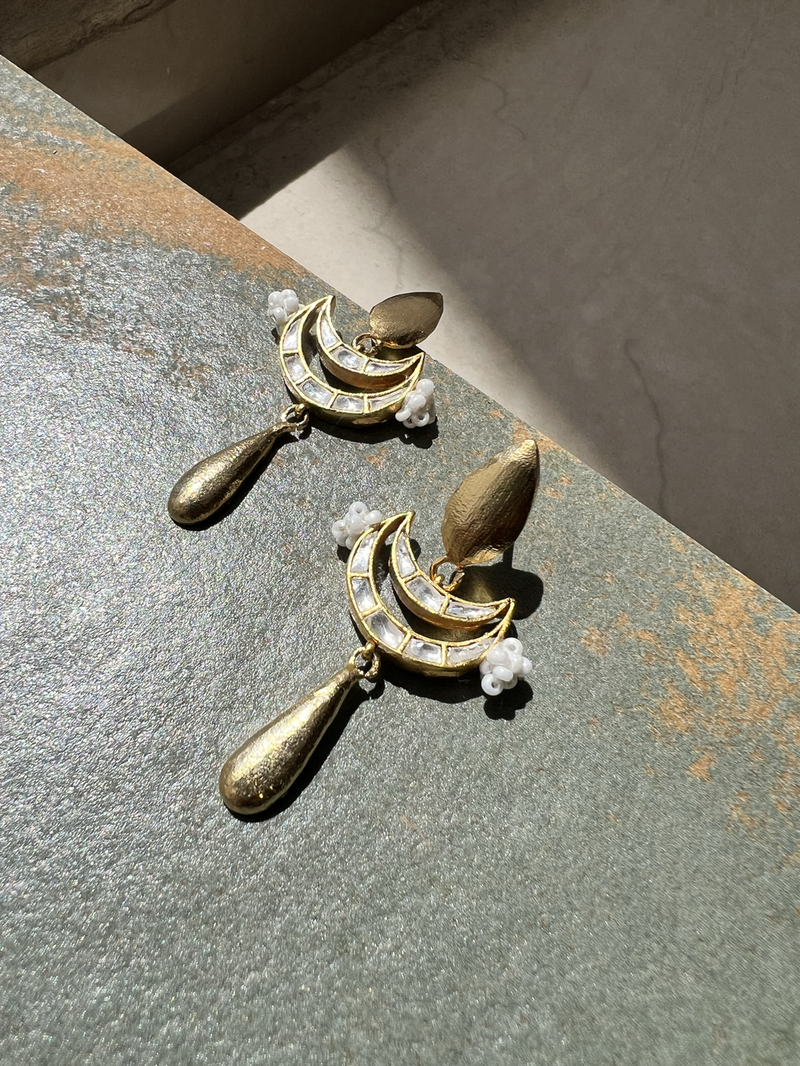Smruti Earrings by Aarjavee in gold color for women Worldwide