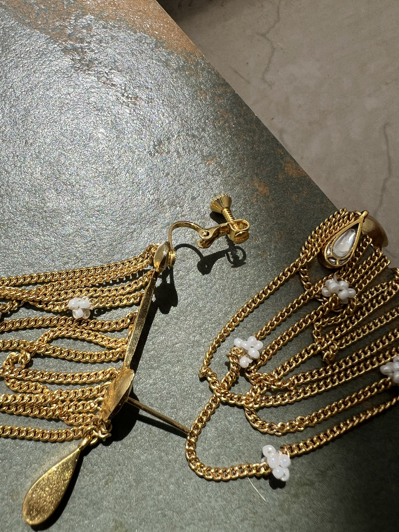 Lamhe Earrings by Aarjavee in gold color for women Worldwide
