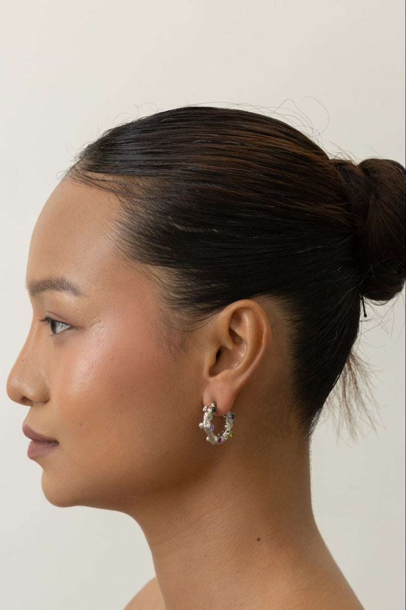 AE61S Sugar Bite Hoops 18k gold plated on brass earring by Aarjavee for women Worldwide