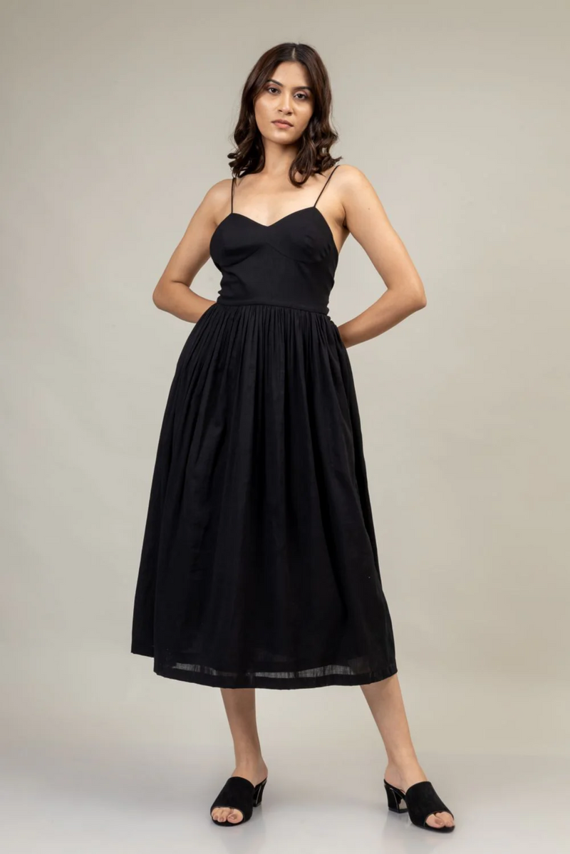 MARY BLACK DRESS by Doodlage in black color for women Worldwide