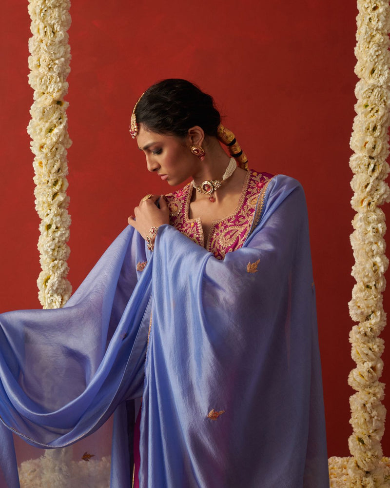 AFSANA DUPATTA silk by Rashika Mittal in blue color for women Worldwide