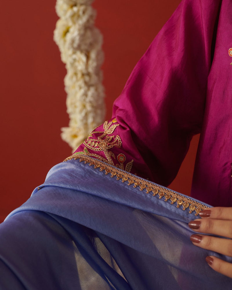 AFSANA DUPATTA silk by Rashika Mittal in blue color for women Worldwide