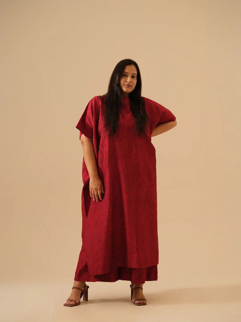 Brook Tunic-(Rev/Br/Tu/Re) crushed silk kaftans and tunics by Stoique in blue for women Worldwide