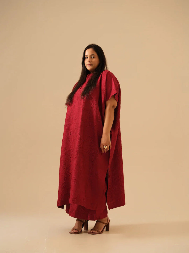 Brook Tunic-(Rev/Br/Tu/Re) crushed silk kaftans and tunics by Stoique in blue for women Worldwide