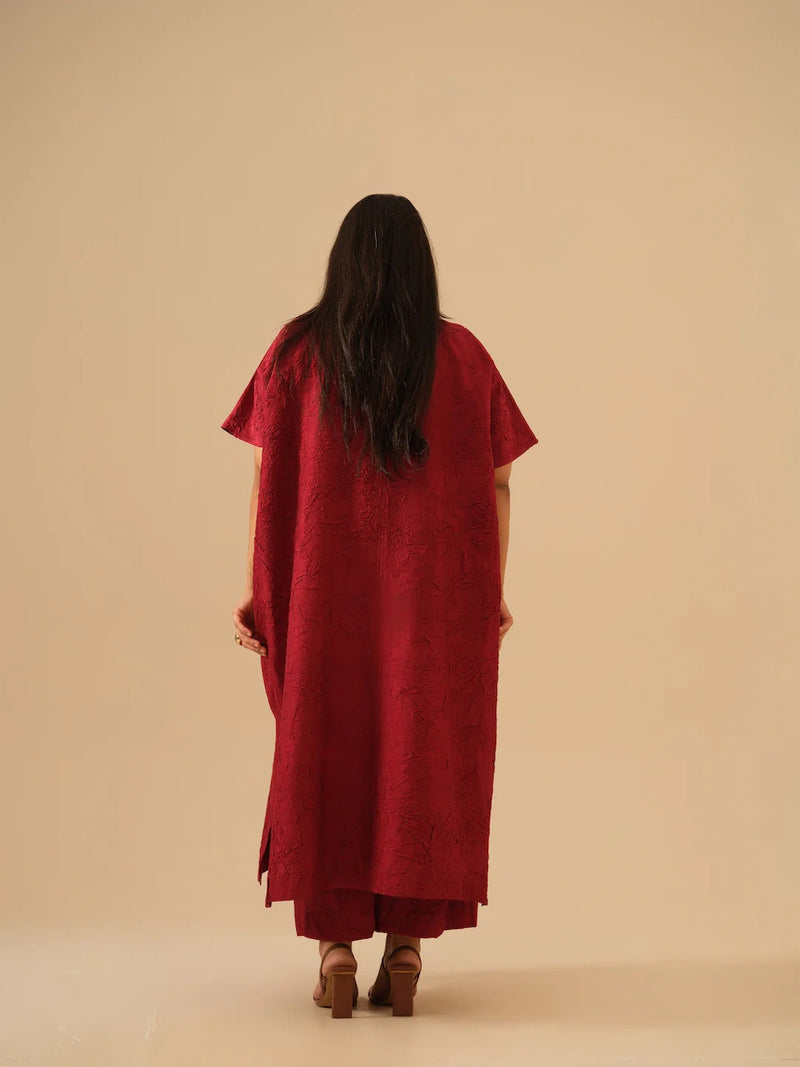Brook Tunic-(Rev/Br/Tu/Re) crushed silk kaftans and tunics by Stoique in blue for women Worldwide