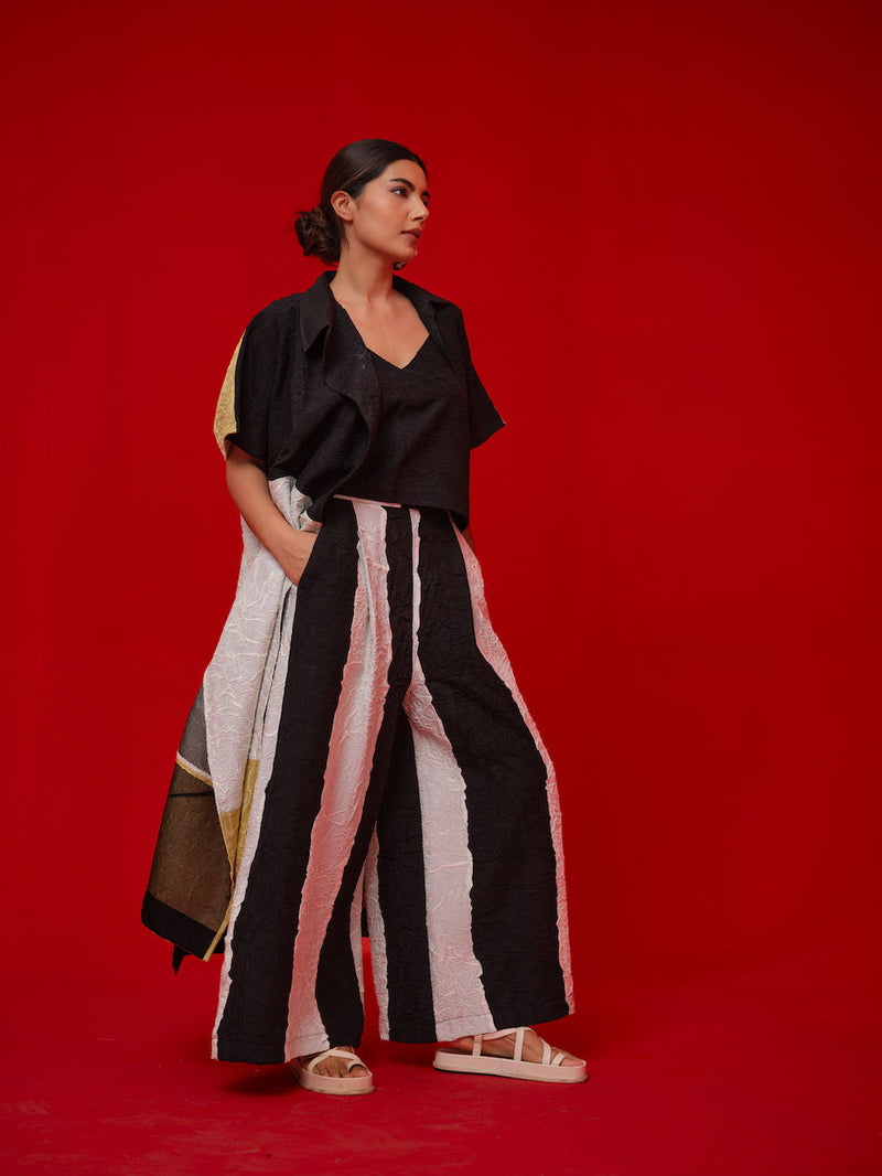 Awaken Tunic-Black + Ivory + Yellow crushed silk tunics/kaftan by Stoique in black, ivory, yellow for women Worldwide