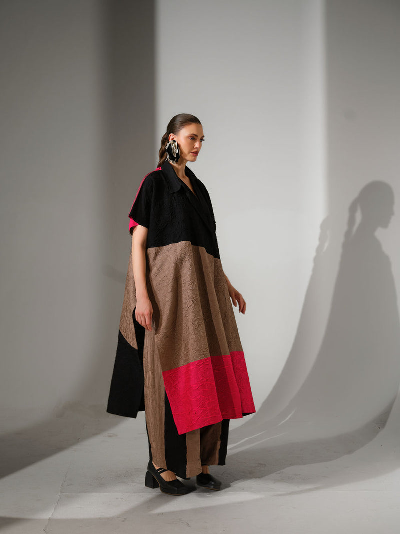 Awaken Tunic-Black + Grey + Pink crushed silk tunics/kaftan by Stoique in black, grey, pink for women Worldwide