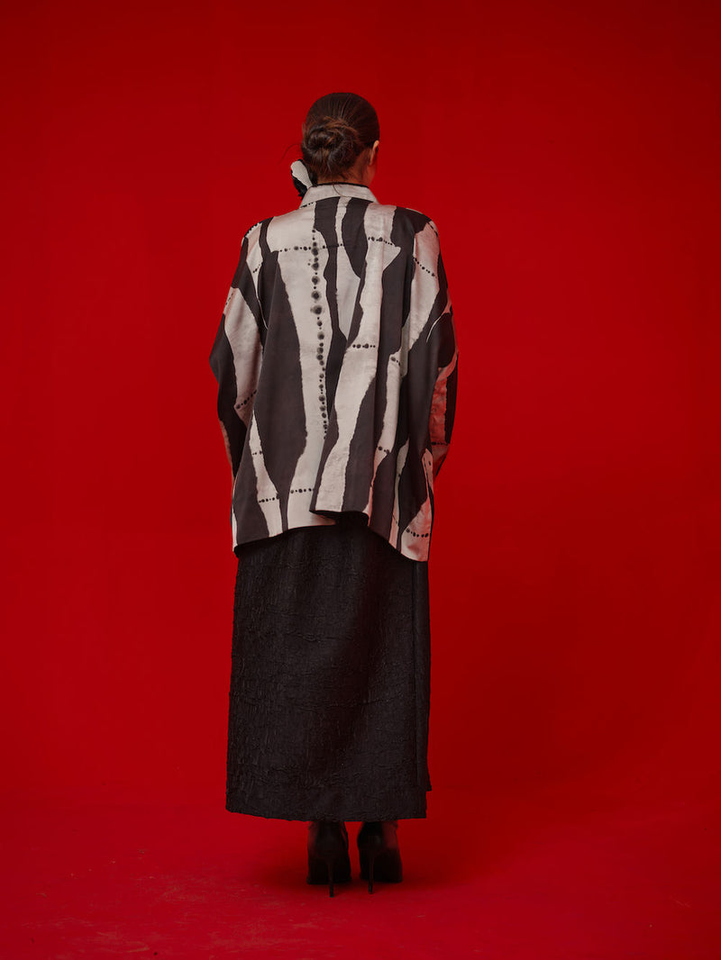 Discover Overlay-Black + Grey satin jacktes and overlays by Stoique in black, grey for women Worldwide
