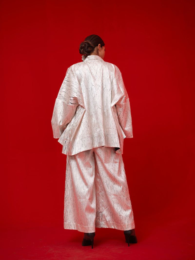 Muse Overlay-White + Black crushed silk jacktes and overlays by Stoique in white, black for women Worldwide