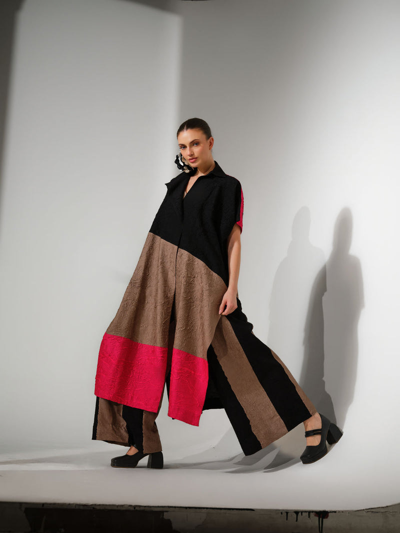 Awaken Tunic-Black + Grey + Pink crushed silk tunics/kaftan by Stoique in black, grey, pink for women Worldwide