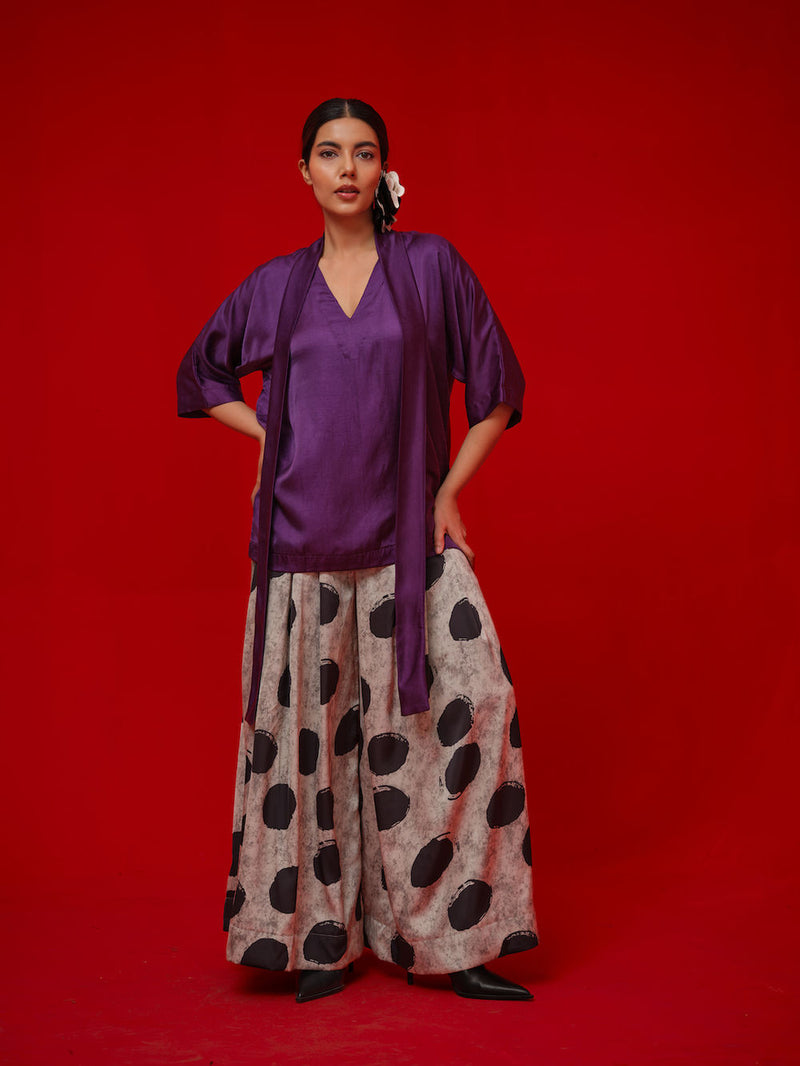 Discover Top-Aubergine satin top/shirt by Stoique in purple for women Worldwide