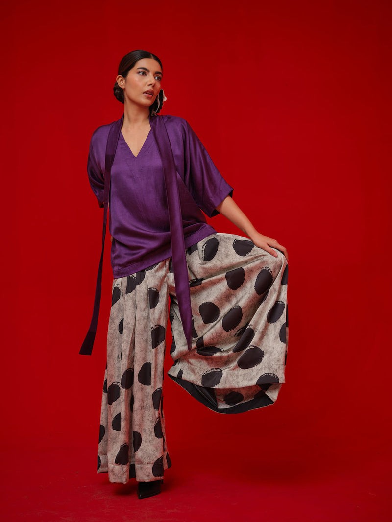 Discover Pants-Black + Grey satin tunics/kaftan by Stoique in black, grey for women Worldwide