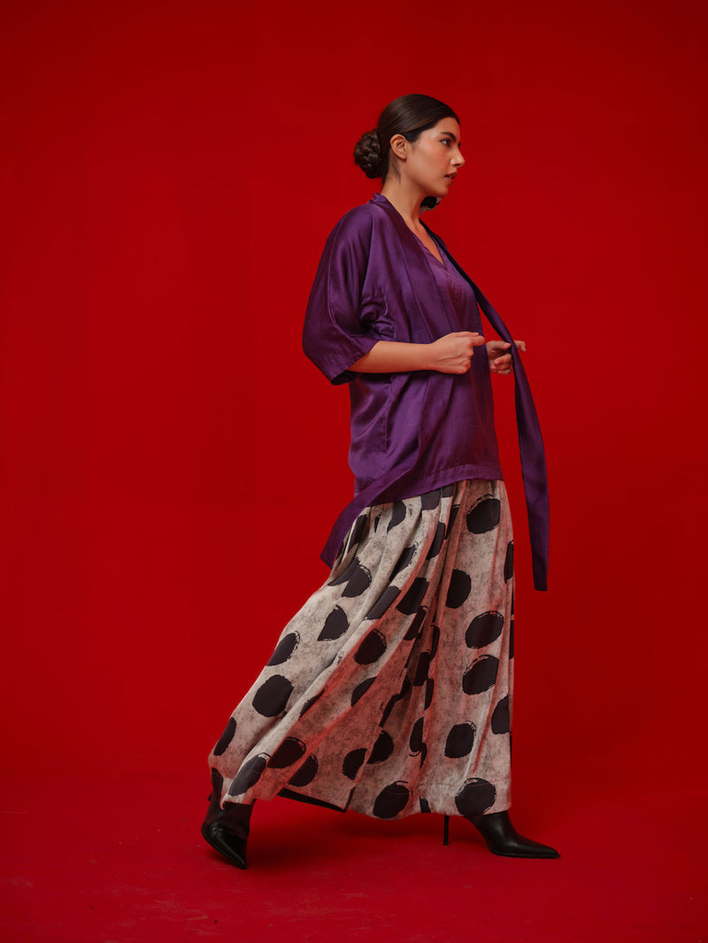 Discover Top-Aubergine satin top/shirt by Stoique in purple for women Worldwide