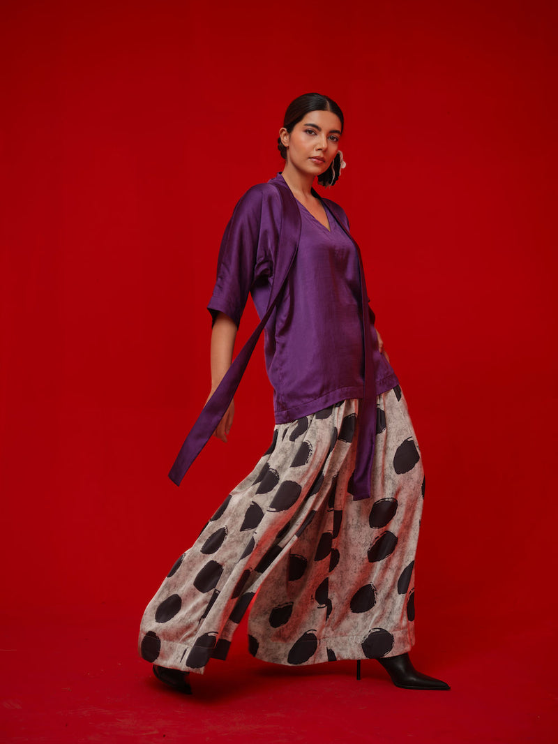 Discover Top-Aubergine satin top/shirt by Stoique in purple for women Worldwide