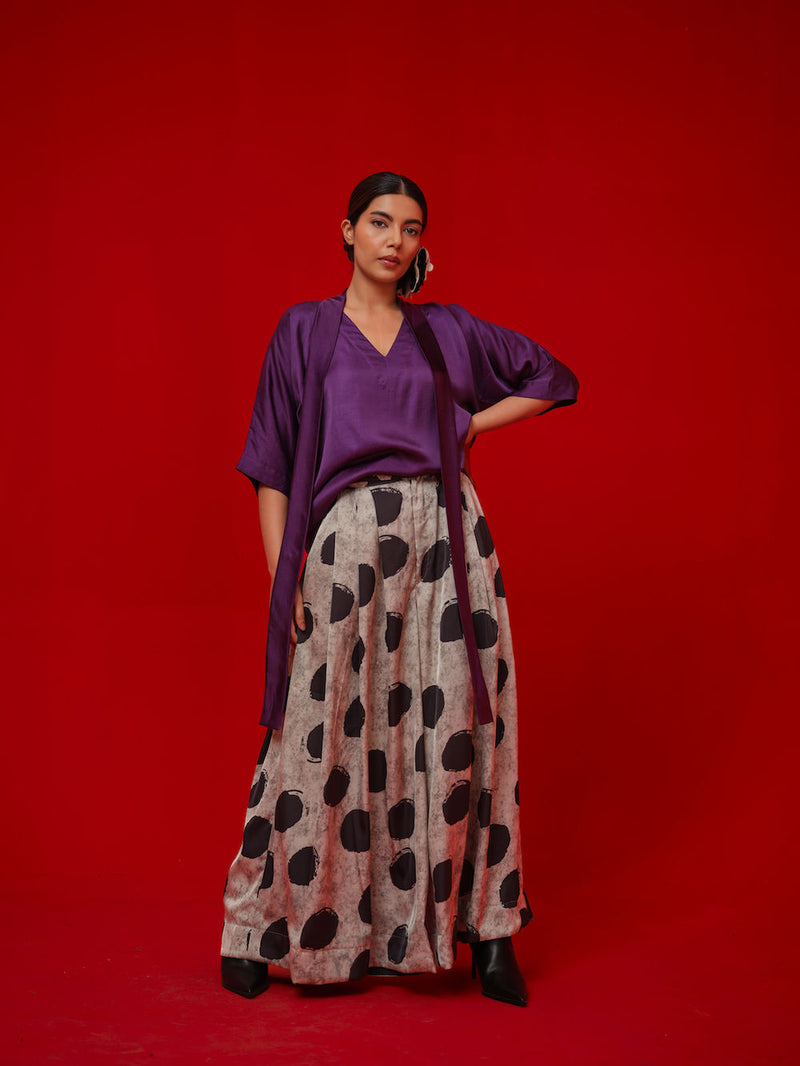 Discover Top-Aubergine satin top/shirt by Stoique in purple for women Worldwide