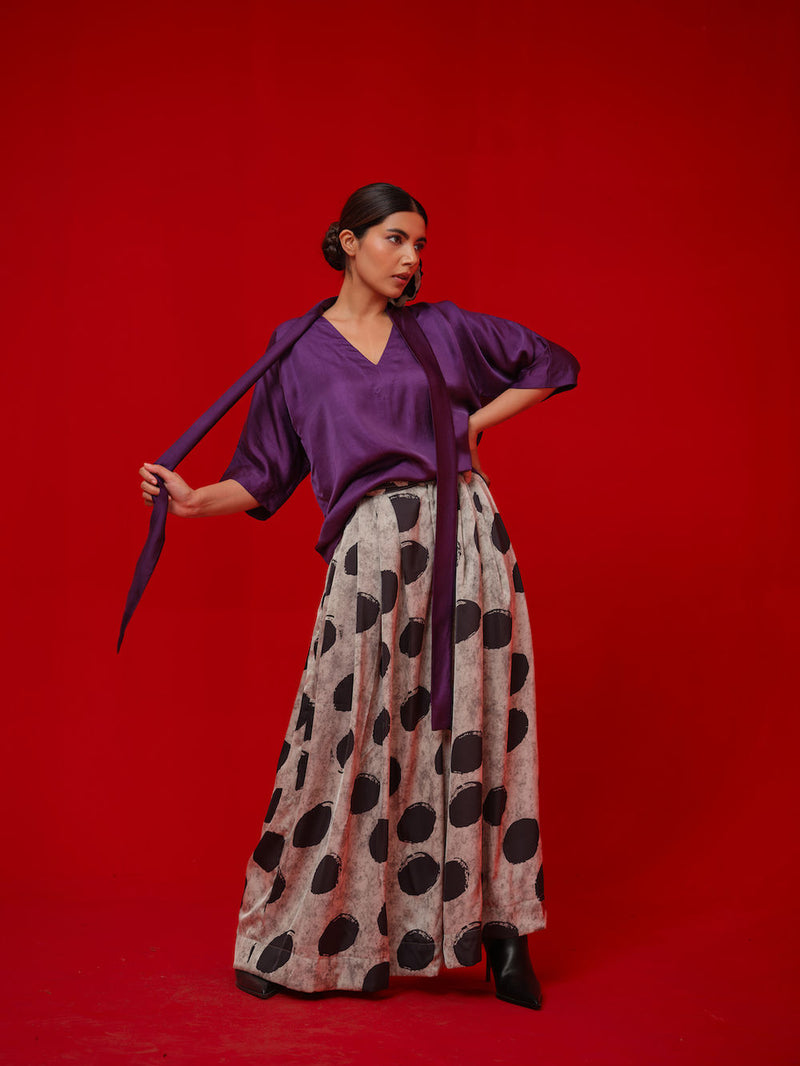 Discover Pants-Black + Grey satin tunics/kaftan by Stoique in black, grey for women Worldwide