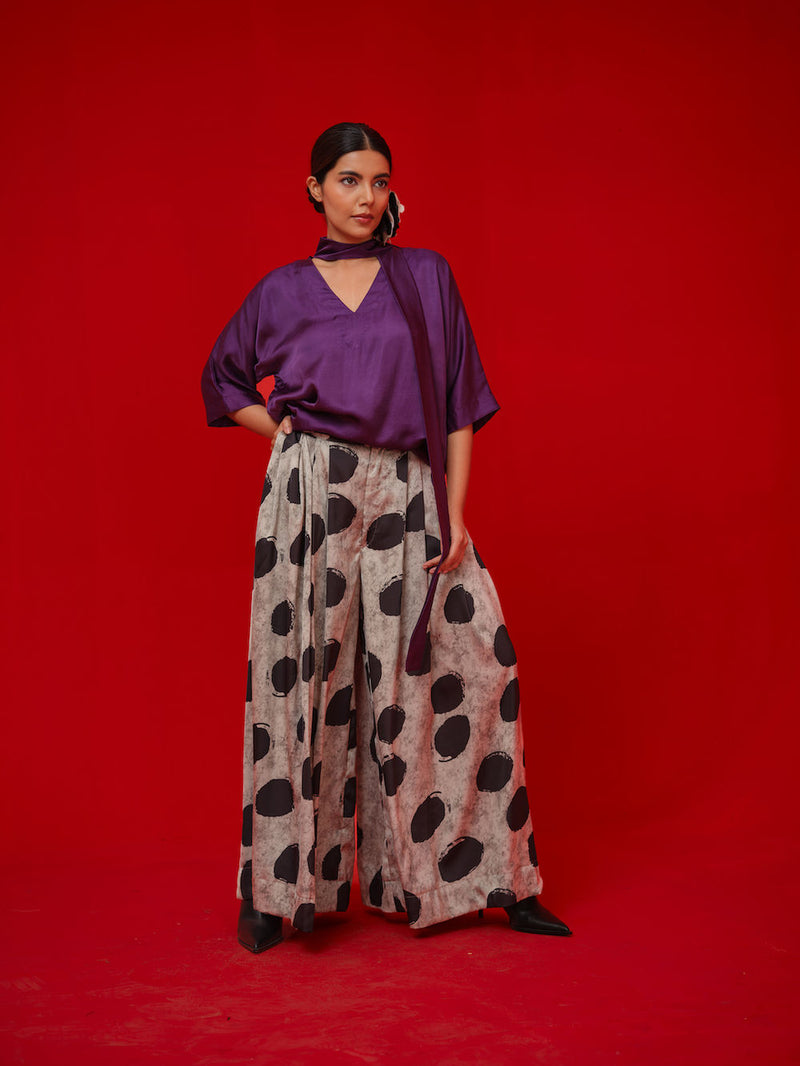 Discover Top-Aubergine satin top/shirt by Stoique in purple for women Worldwide