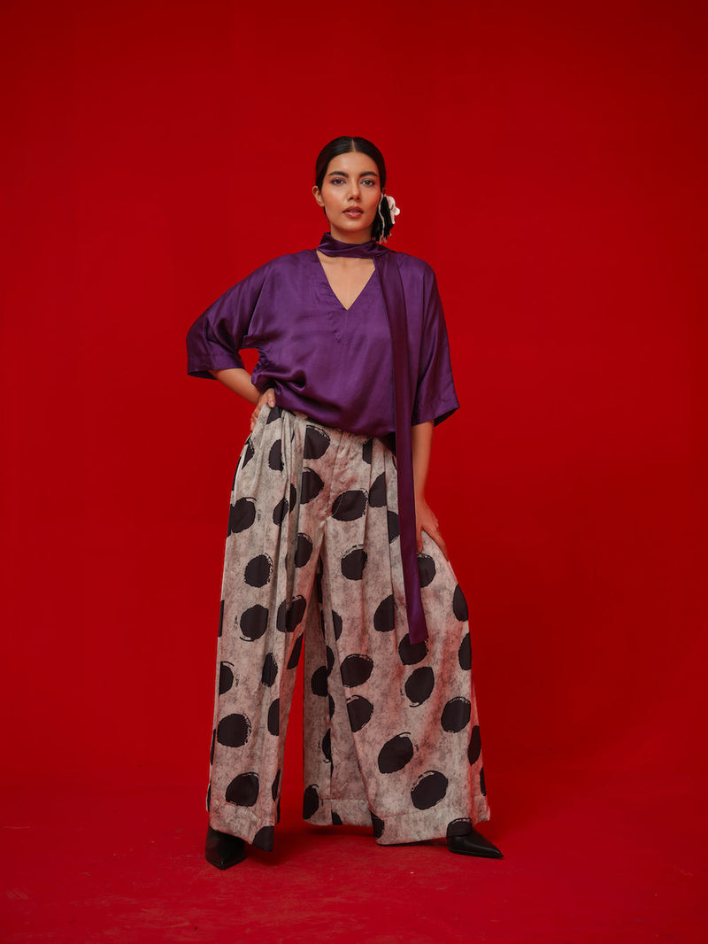 Discover Top-Aubergine satin top/shirt by Stoique in purple for women Worldwide