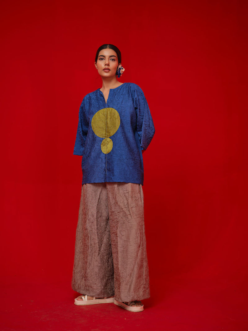 Root Pants-Grey crushed silk pant/trouser by Stoique in grey for women Worldwide