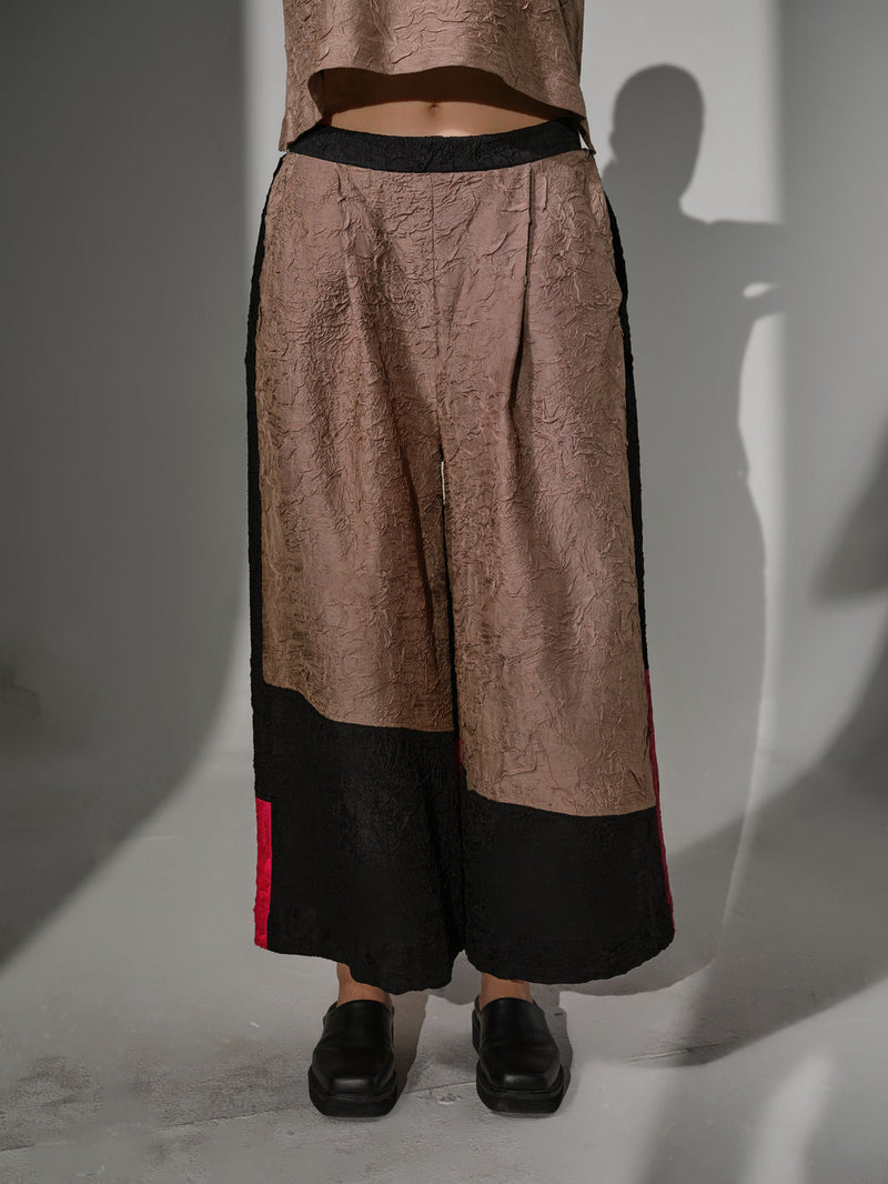 Awaken Pants-Grey + Pink + Black crushed silk pant/trouser by Stoique in grey, pink, black for women Worldwide