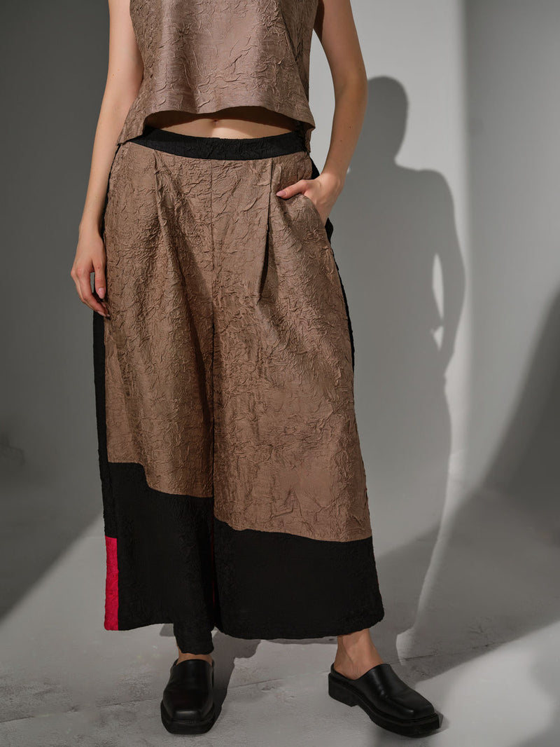 Awaken Pants-Grey + Pink + Black crushed silk pant/trouser by Stoique in grey, pink, black for women Worldwide