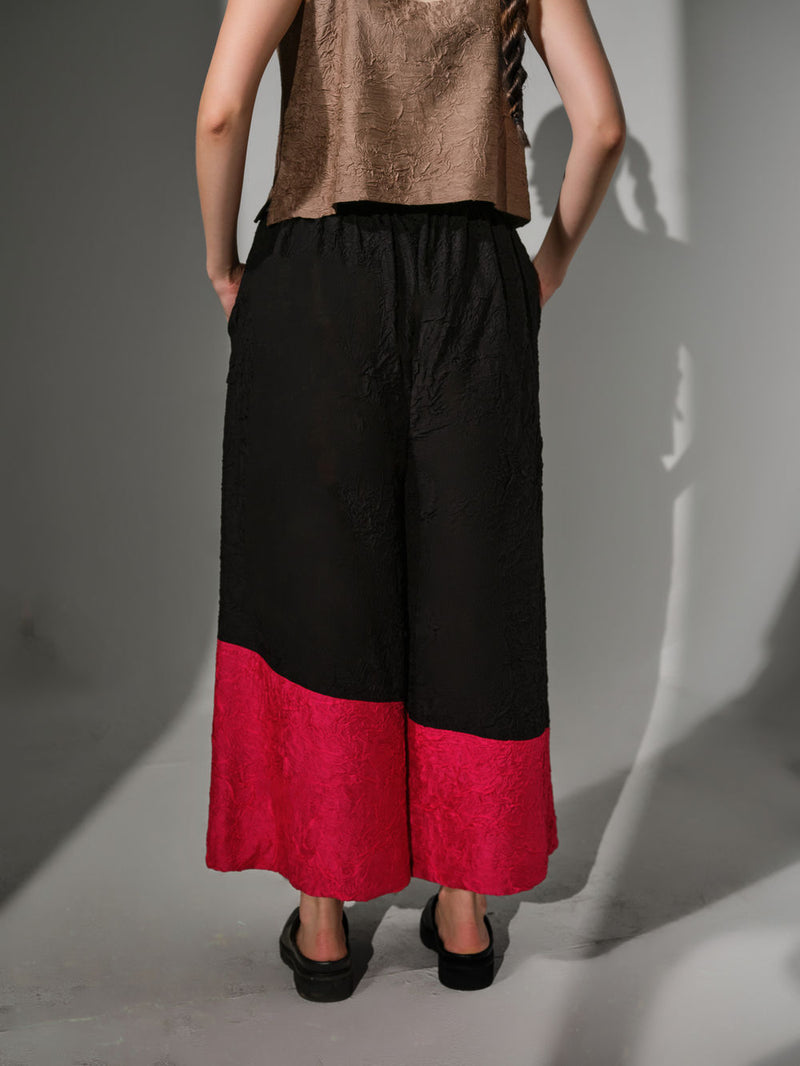 Awaken Pants-Grey + Pink + Black crushed silk pant/trouser by Stoique in grey, pink, black for women Worldwide