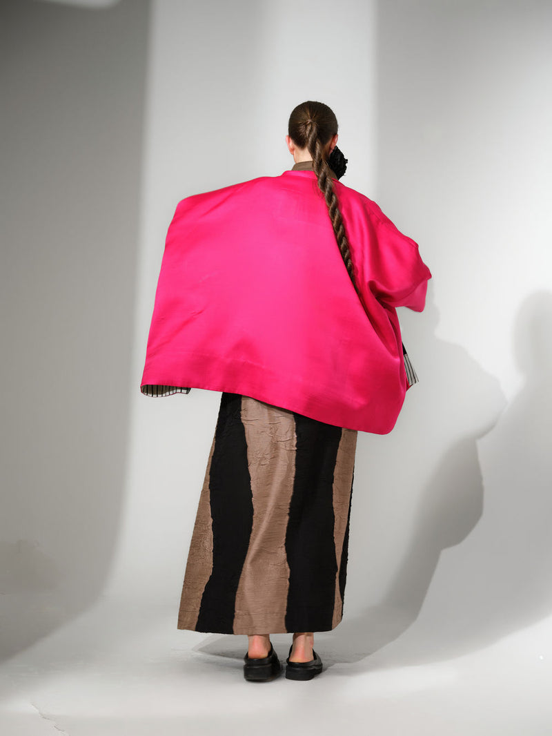 Chi Jacket-Pink satin jacket/overlay by Stoique in pink for women Worldwide