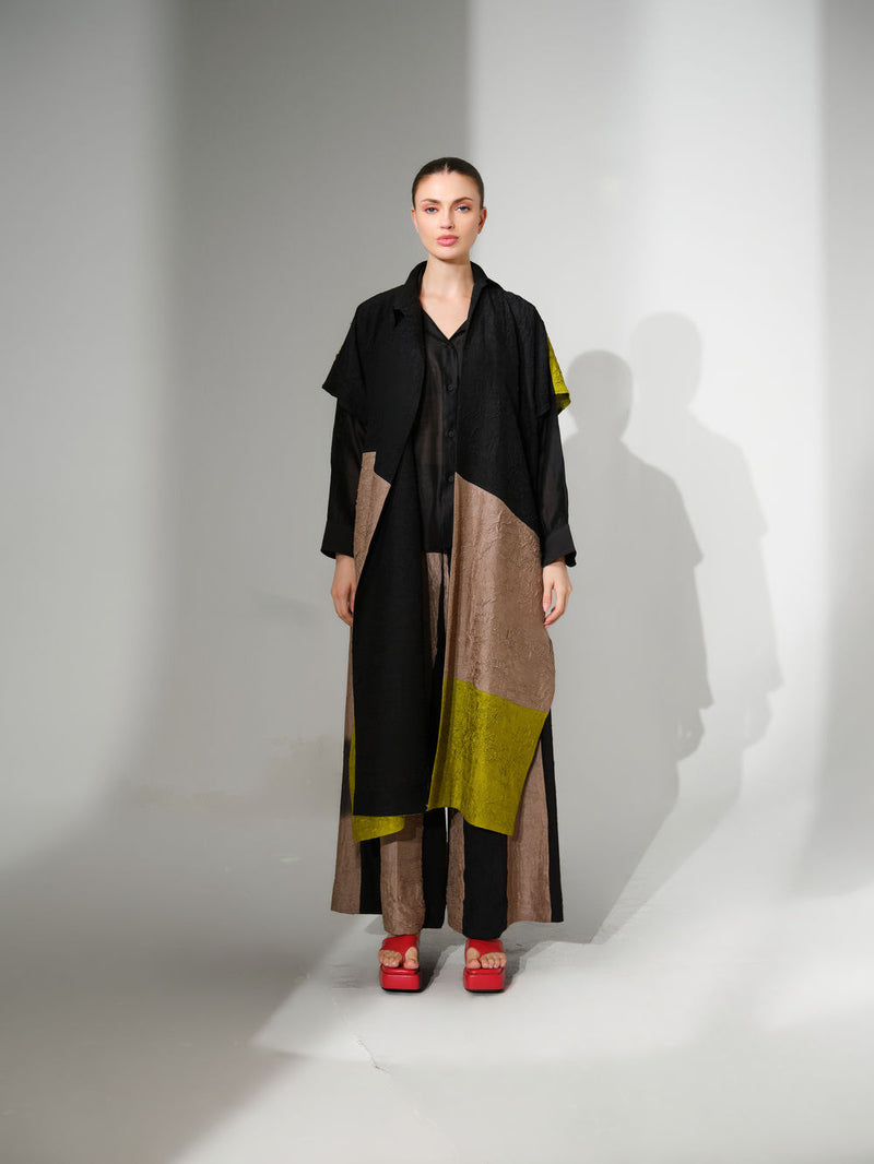Awaken Tunic-Black + Grey + Lime crushed silk tunics/kaftan by Stoique in black, grey, lime for women Worldwide