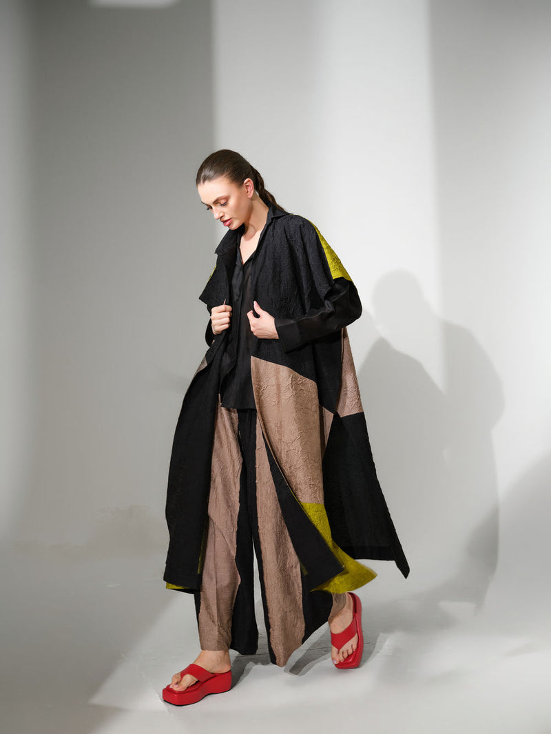 Awaken Tunic-Black + Grey + Lime crushed silk tunics/kaftan by Stoique in black, grey, lime for women Worldwide