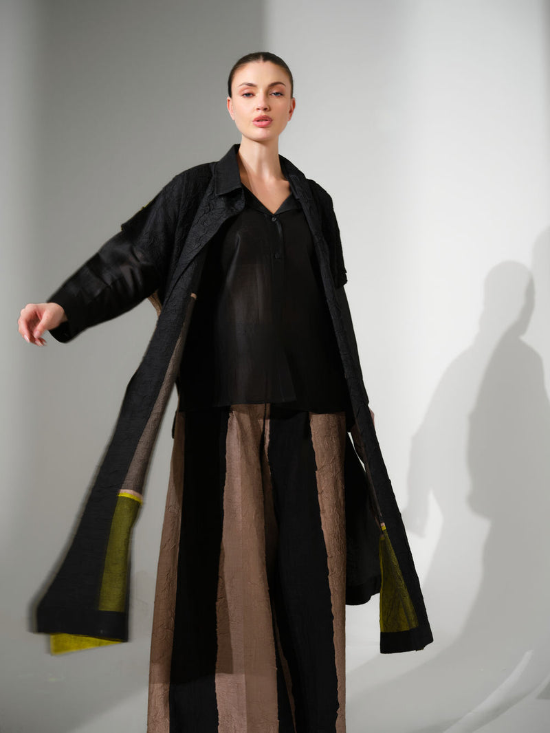 Awaken Tunic-Black + Grey + Lime crushed silk tunics/kaftan by Stoique in black, grey, lime for women Worldwide