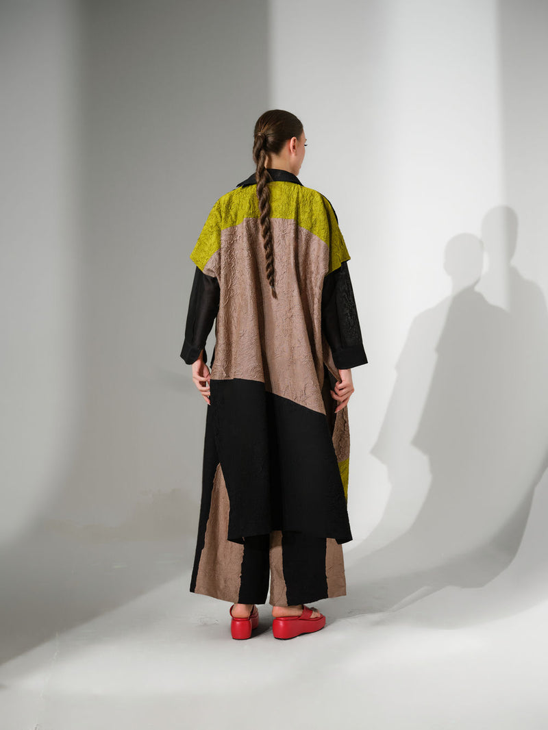 Awaken Tunic-Black + Grey + Lime crushed silk tunics/kaftan by Stoique in black, grey, lime for women Worldwide