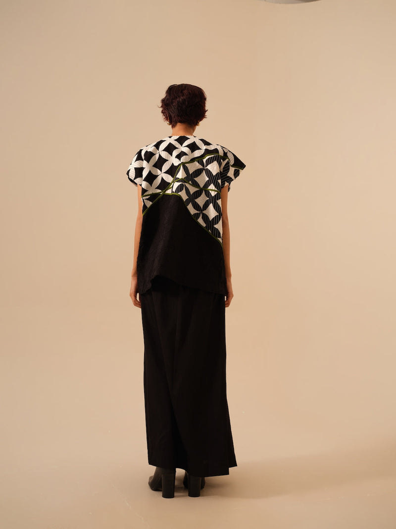Mist Top-Black + Natural + Jade crushed silk tops and shirts by Stoique in black for women Worldwide
