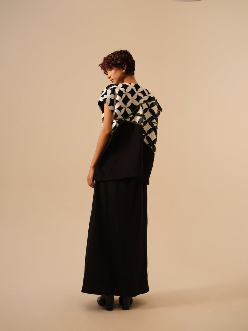 Mist Top-Black + Natural + Jade crushed silk tops and shirts by Stoique in black for women Worldwide