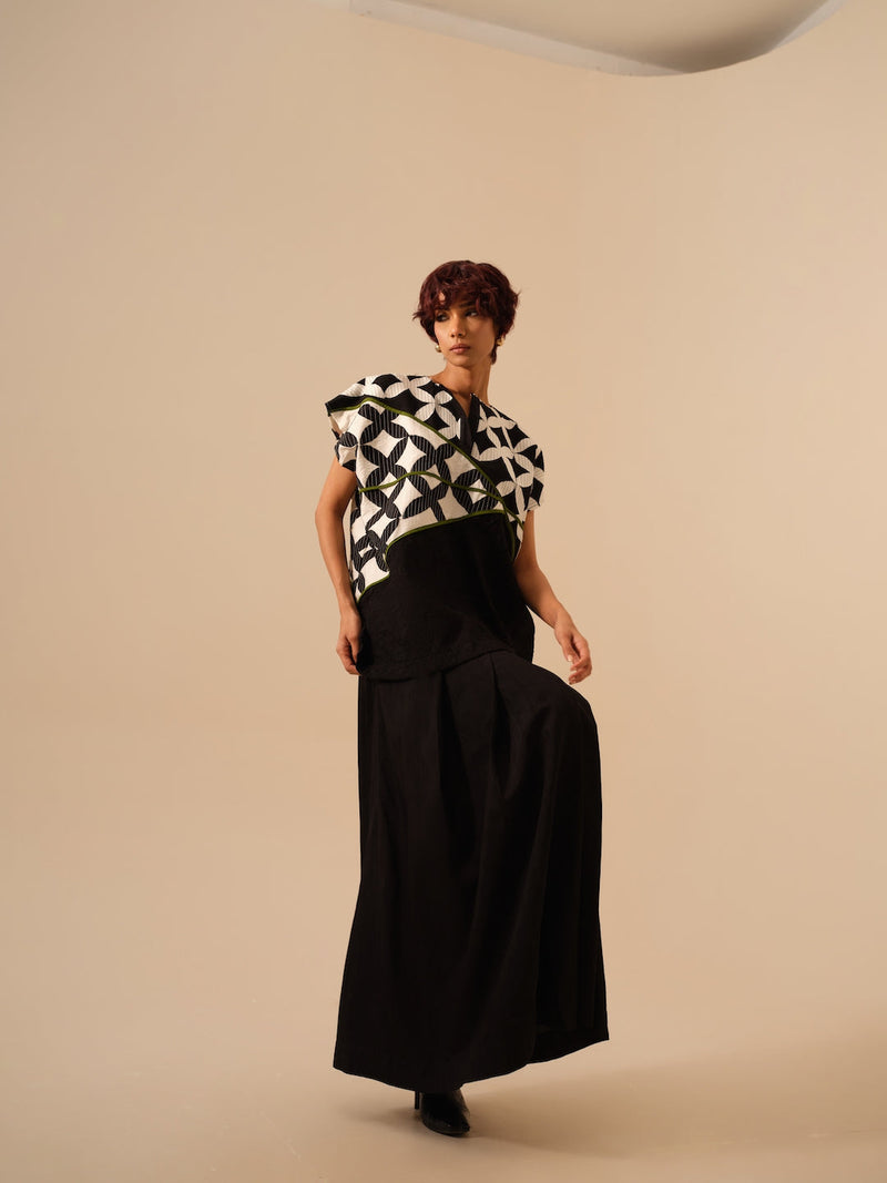 Mist Top-Black + Natural + Jade crushed silk tops and shirts by Stoique in black for women Worldwide