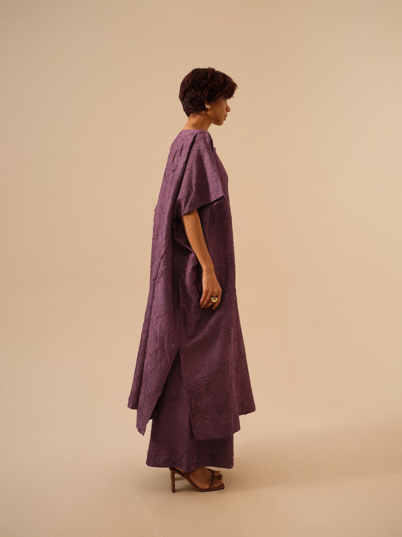 Root Pants-Lilac crushed silk pants/trousers by Stoique in lilac for women Worldwide