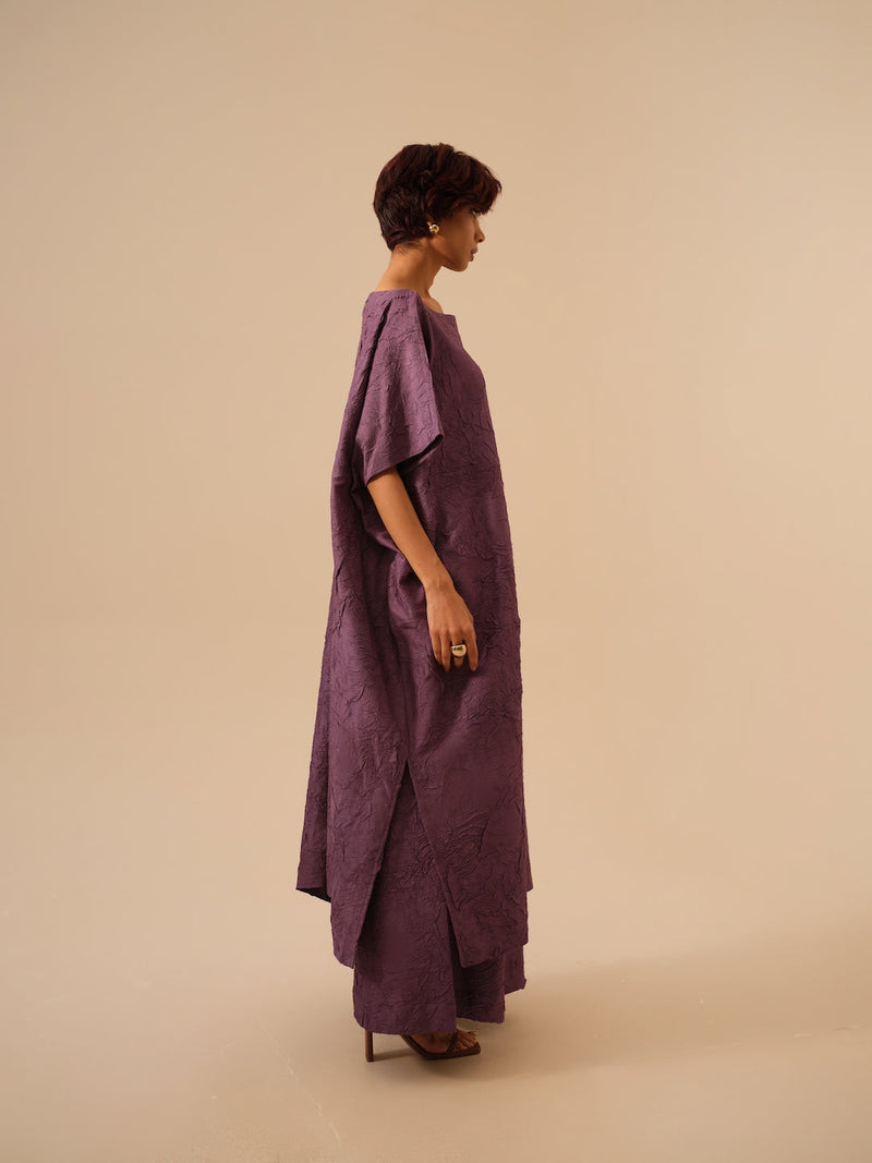 Brook Tunic-Lilac crushed silk kaftans and tunics by Stoique in lilac for women Worldwide